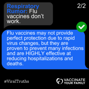 Text bubbles on smart phone discussing vaccine effectiveness